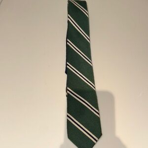 Tommy Hilfiger Green and White Striped Tie